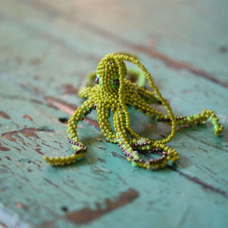 Beaded Octopus Ornaments, Not Neon  Zinnia Folk Arts   