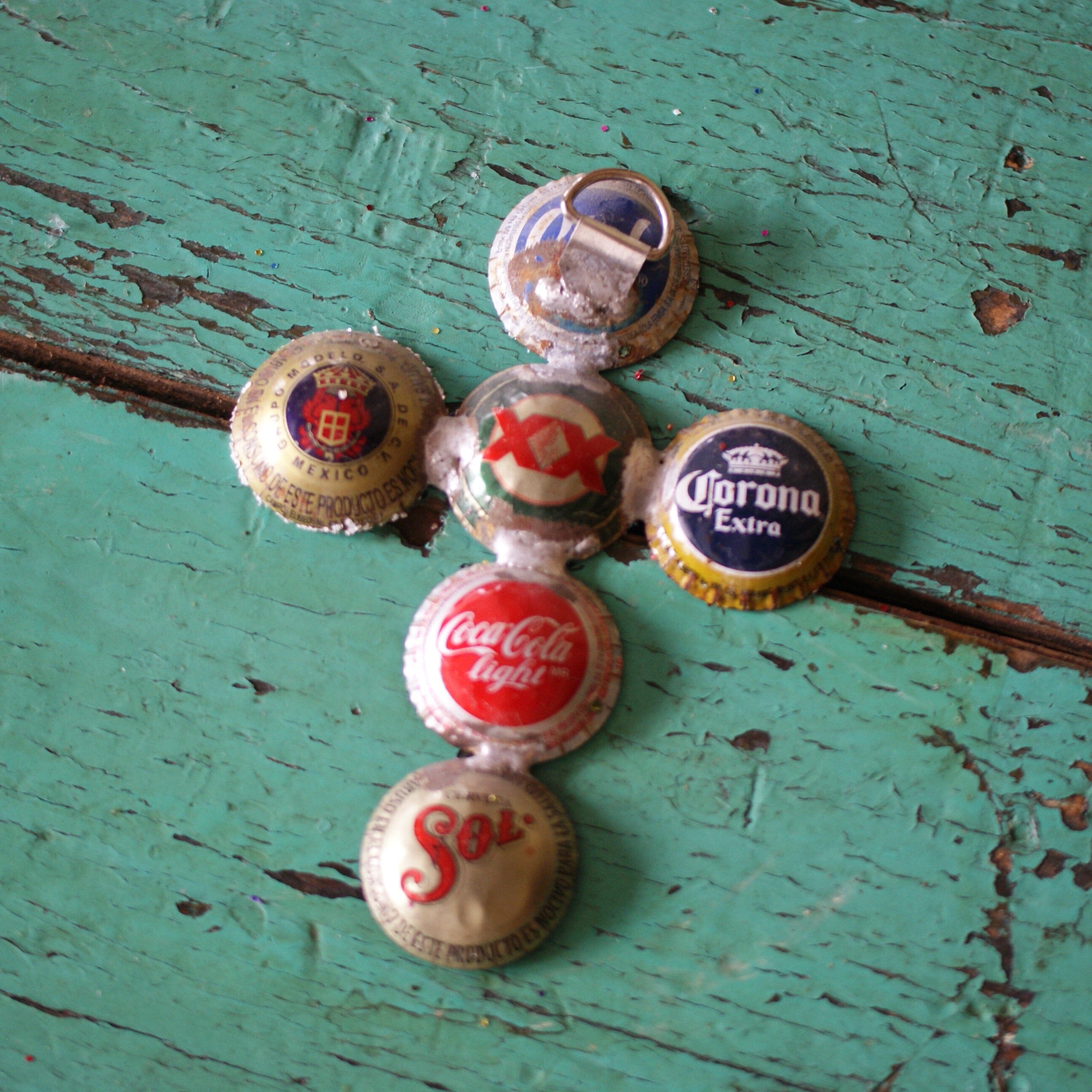 Bottlecap Crosses with Saints  Zinnia Folk Arts   