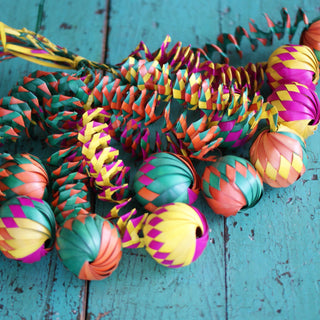 Bouncy Mexican Woven Palma Balls, Set of 6 Christmas Zinnia Folk Arts   