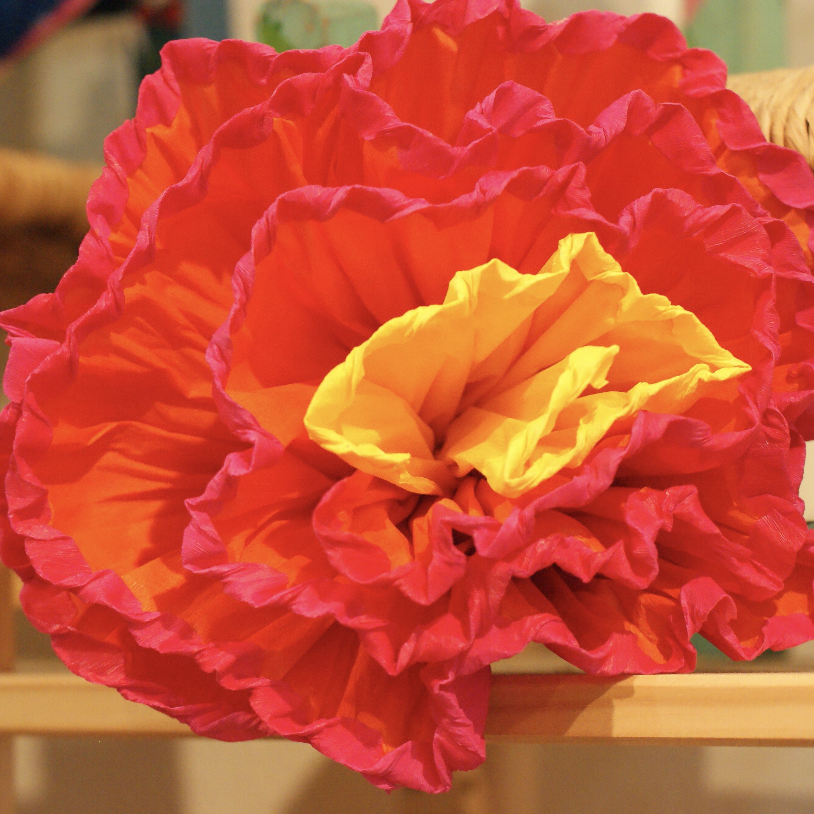 Bright Multicolored Mexican Paper Flowers, Grande Fiesta Zinnia Folk Arts   