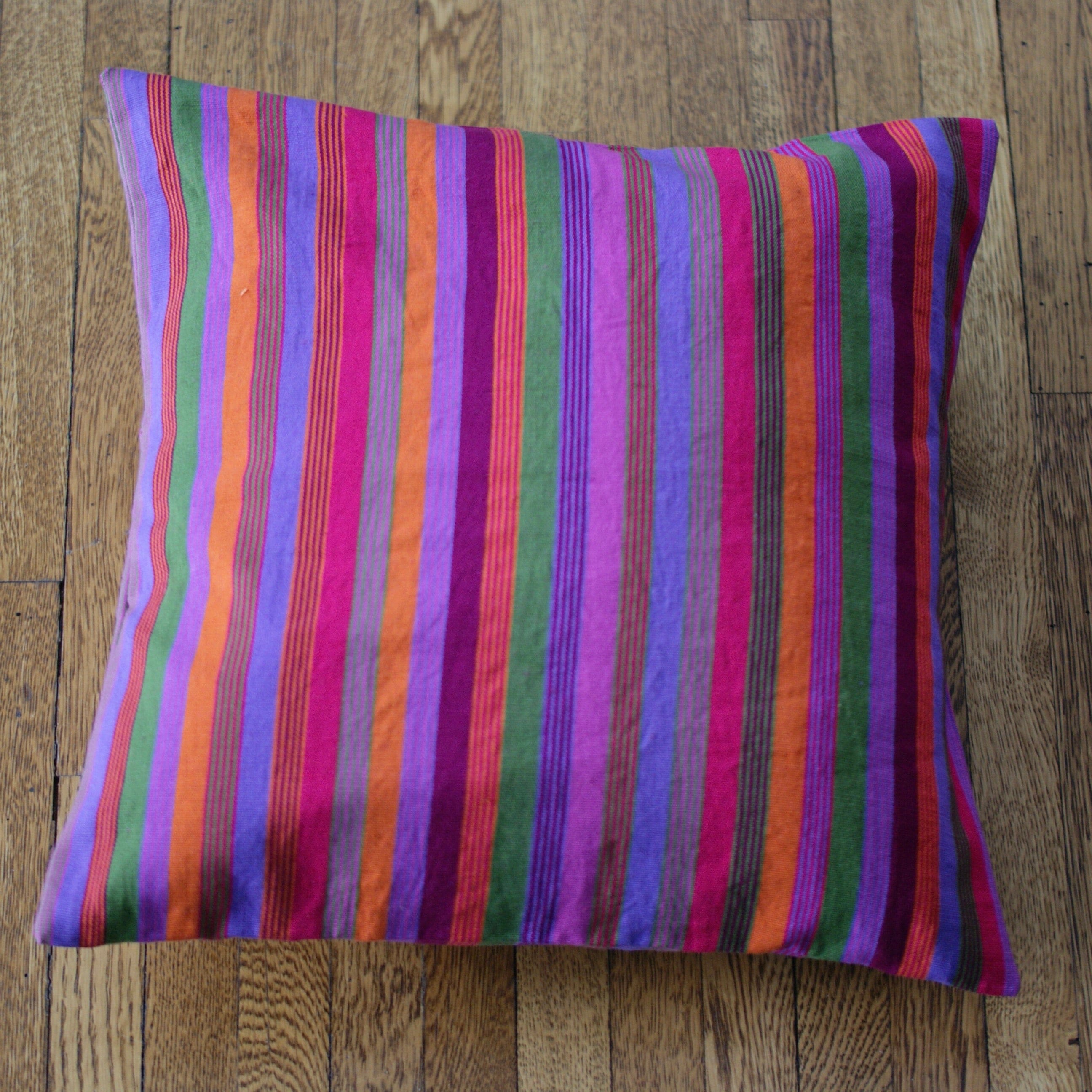 Bright Stripes Chiapas Handwoven Pillows textiles Zinnia Folk Arts   
