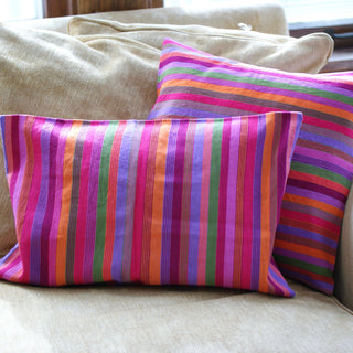 Bright Stripes Chiapas Handwoven Pillows textiles Zinnia Folk Arts   