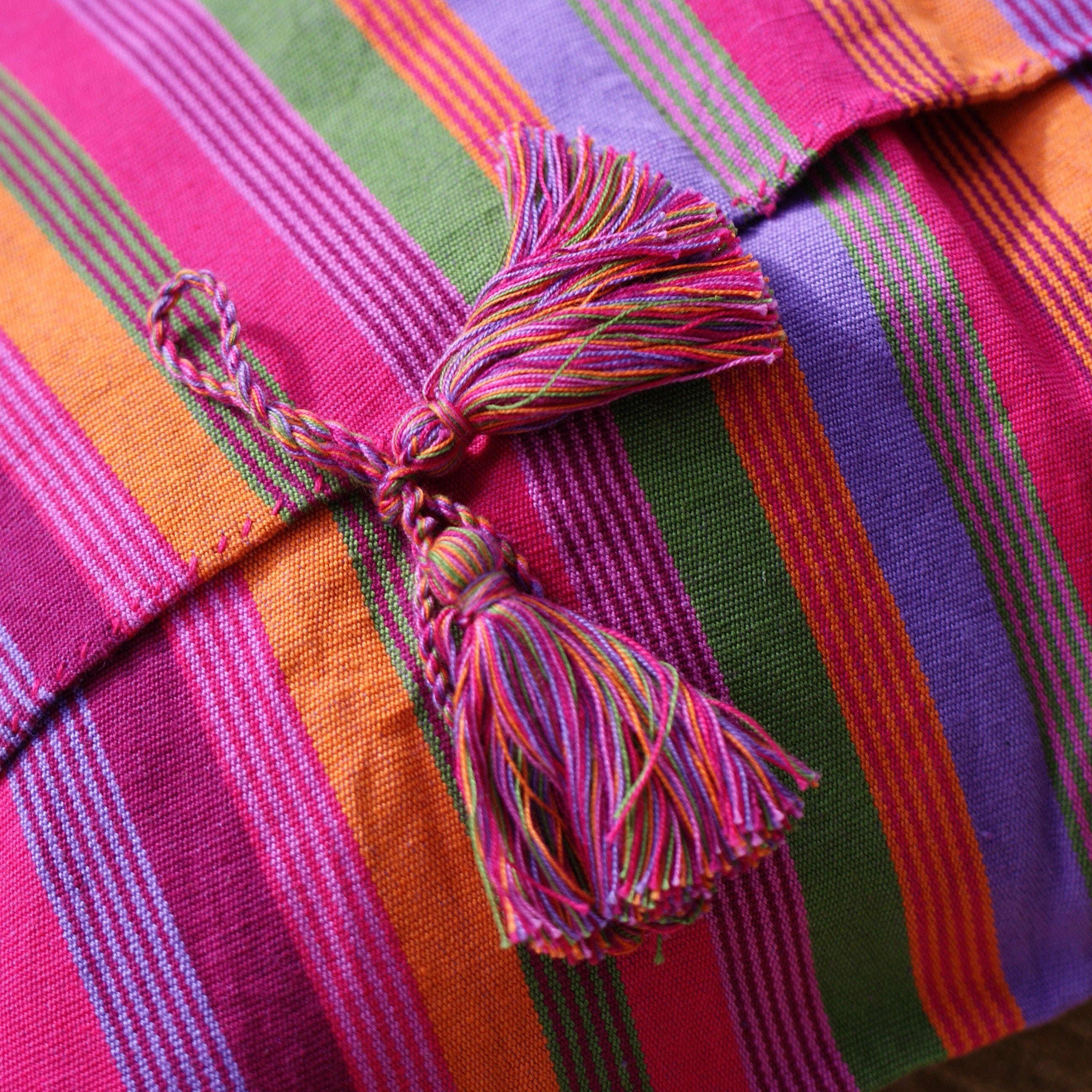 Bright Stripes Chiapas Handwoven Pillows textiles Zinnia Folk Arts   