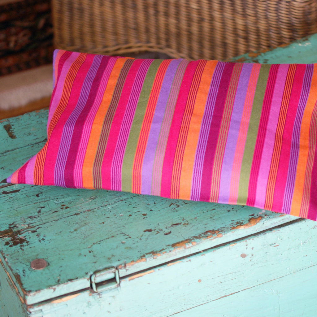 Bright Stripes Chiapas Handwoven Pillows textiles Zinnia Folk Arts Lumbar  