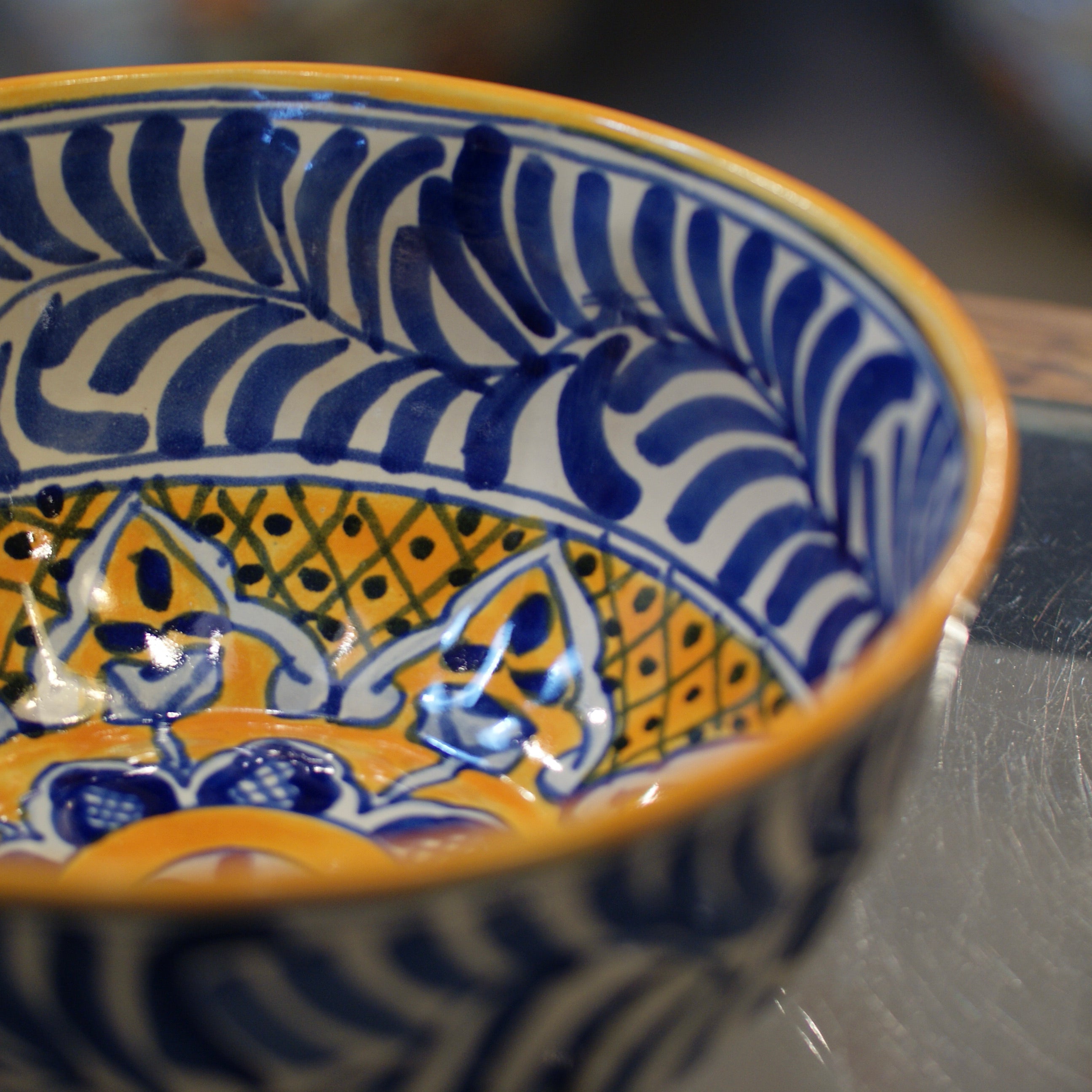 Calabaza Talavera Salad Bowl, Large, Ready to Ship Ceramics Zinnia Folk Arts   