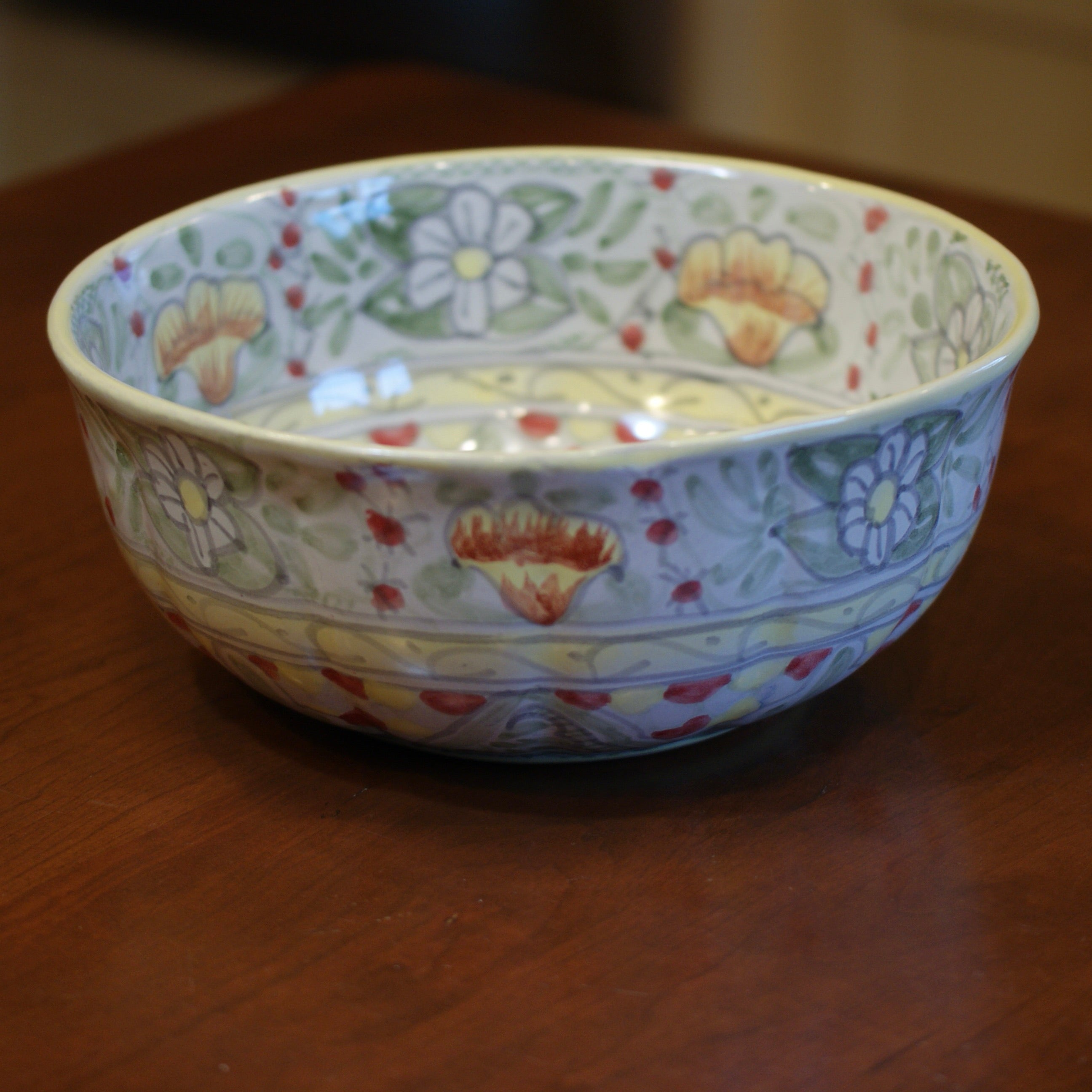 Calabaza Talavera Salad Bowl, Large, Ready to Ship Ceramics Zinnia Folk Arts   