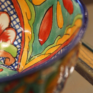 Calabaza Talavera Salad Bowl, Large, Ready to Ship Ceramics Zinnia Folk Arts   