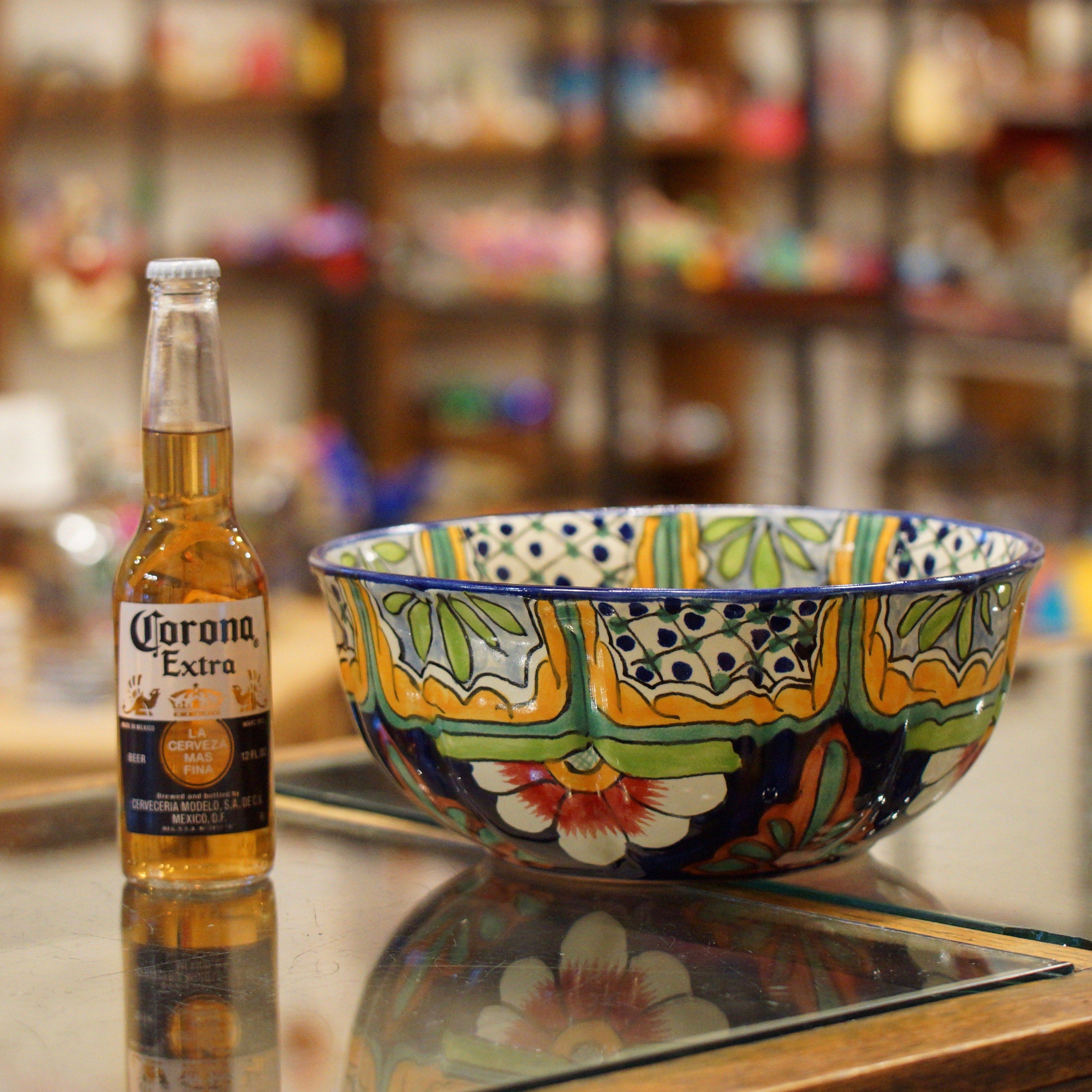 Calabaza Talavera Salad Bowl, Large, Ready to Ship Ceramics Zinnia Folk Arts   
