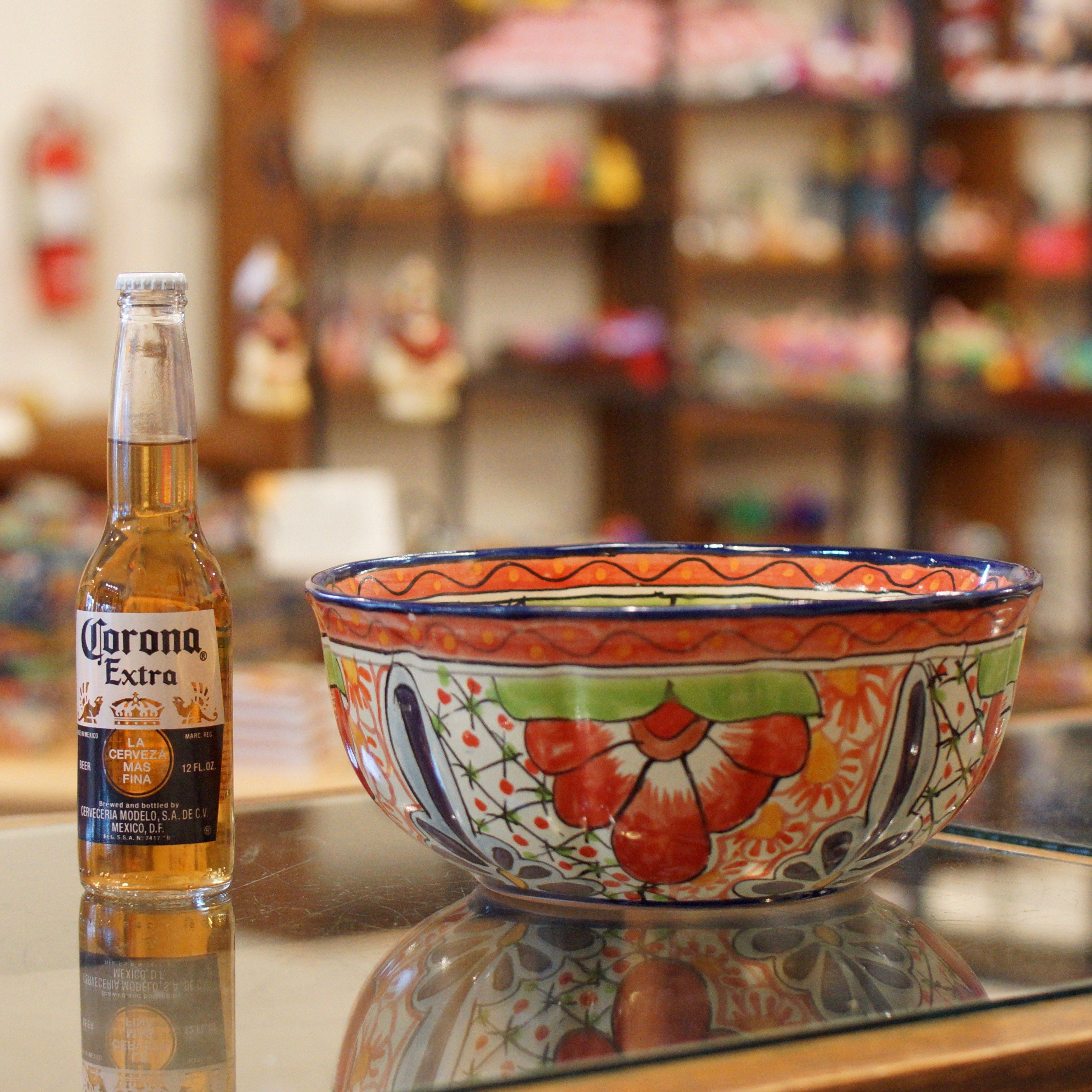 Calabaza Talavera Salad Bowl, Large, Ready to Ship Ceramics Zinnia Folk Arts   