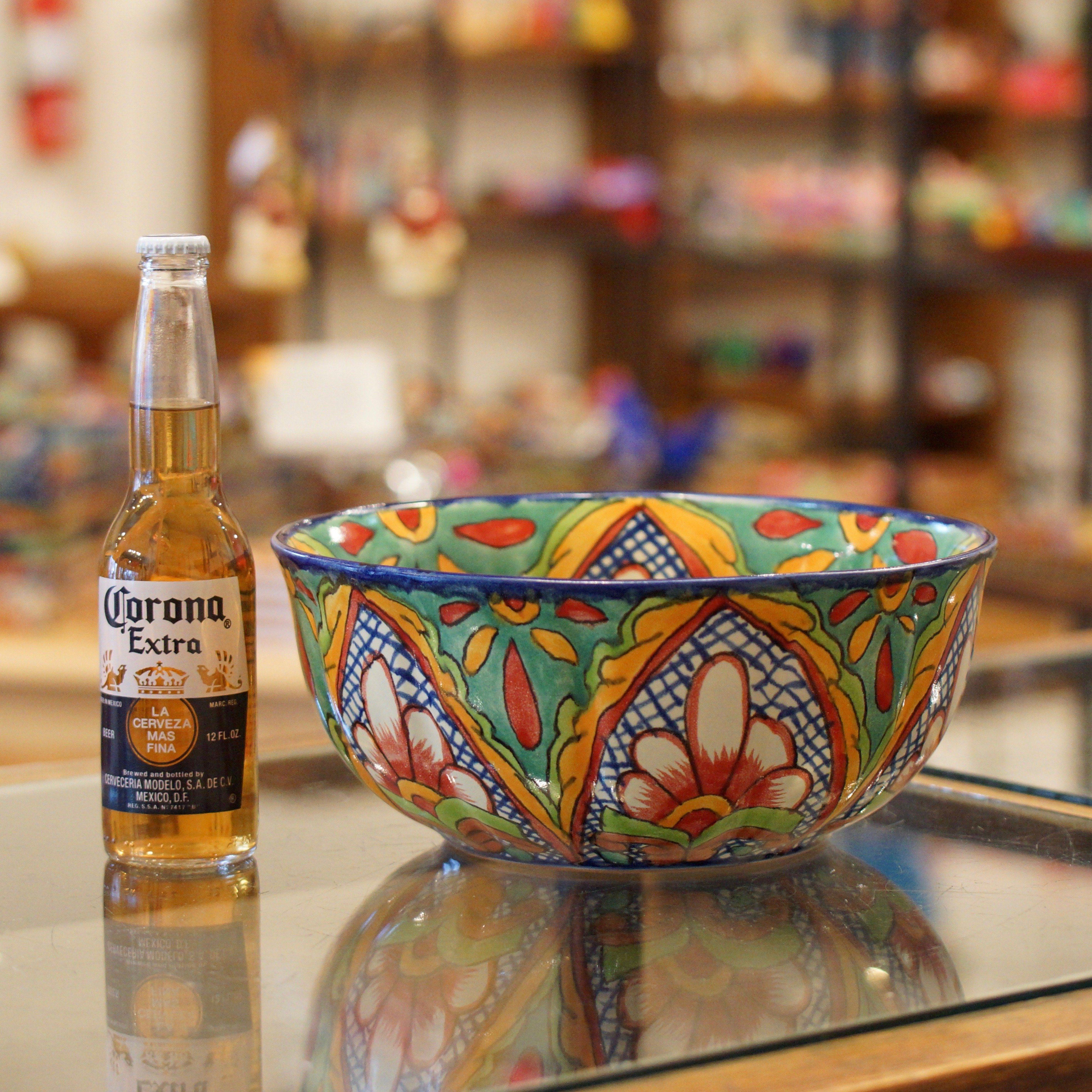Calabaza Talavera Salad Bowl, Large, Ready to Ship Ceramics Zinnia Folk Arts   
