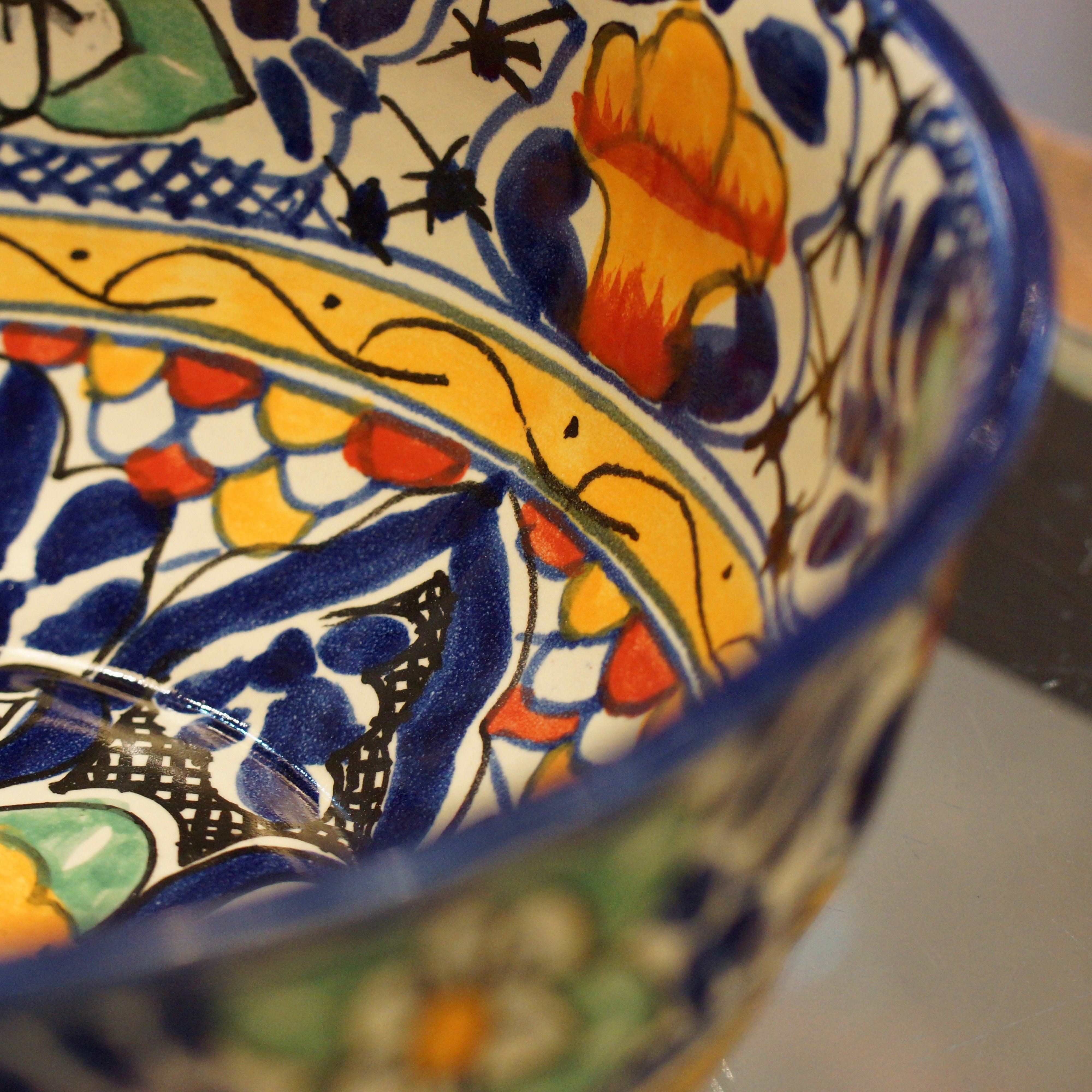 Calabaza Talavera Salad Bowl, Large, Ready to Ship Ceramics Zinnia Folk Arts   