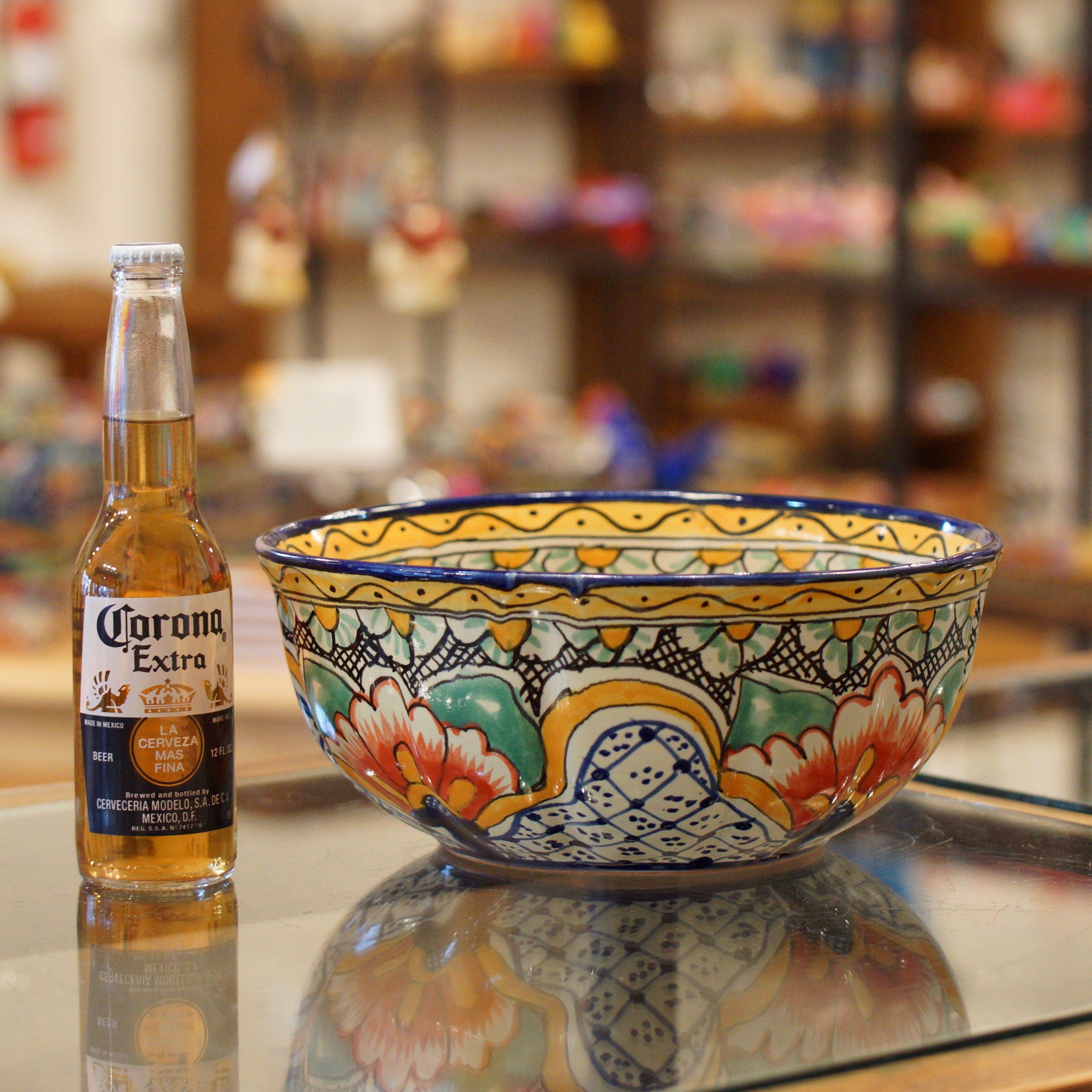Calabaza Talavera Salad Bowl, Large, Ready to Ship Ceramics Zinnia Folk Arts   