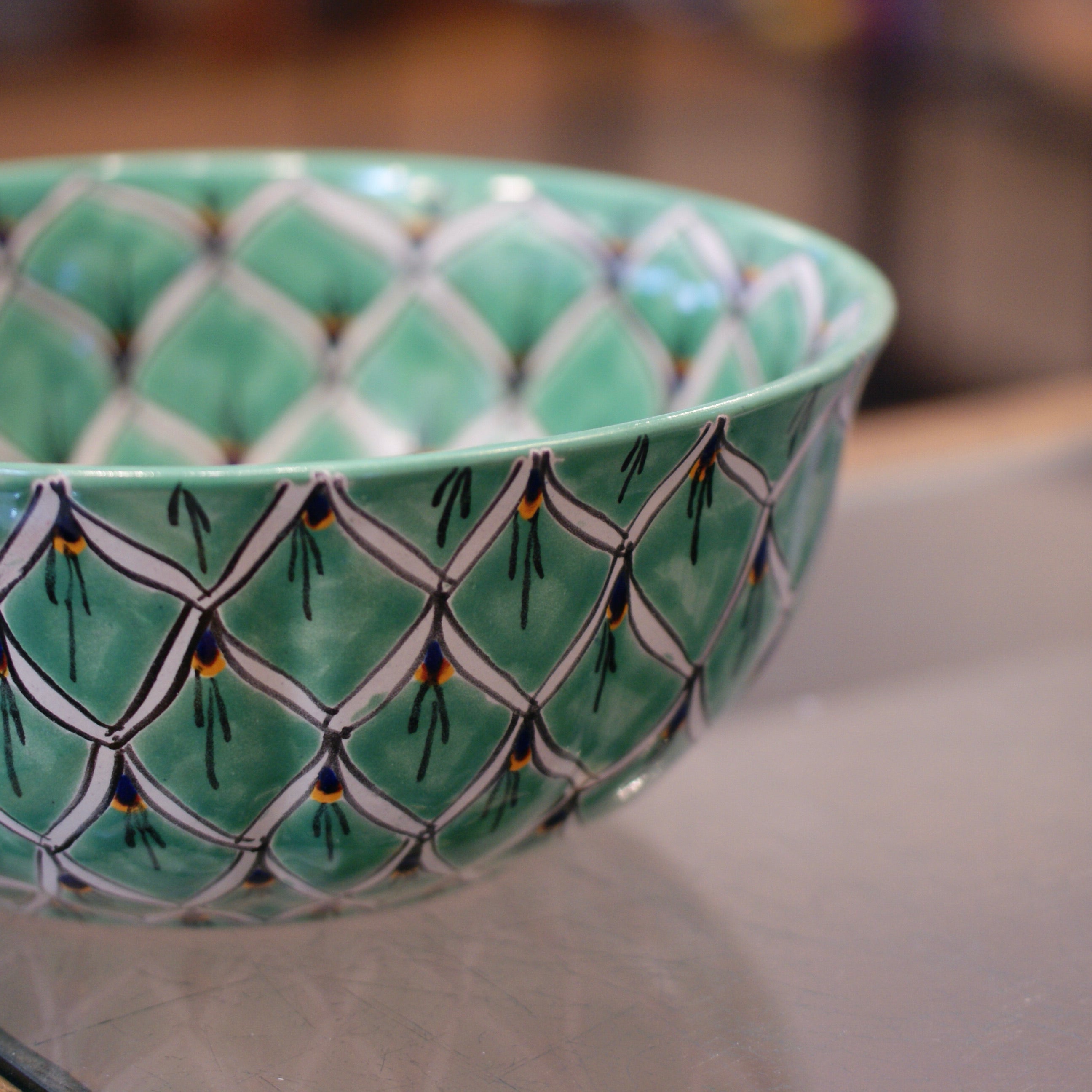 Calabaza Talavera Salad Bowl, Large, Ready to Ship Ceramics Zinnia Folk Arts   