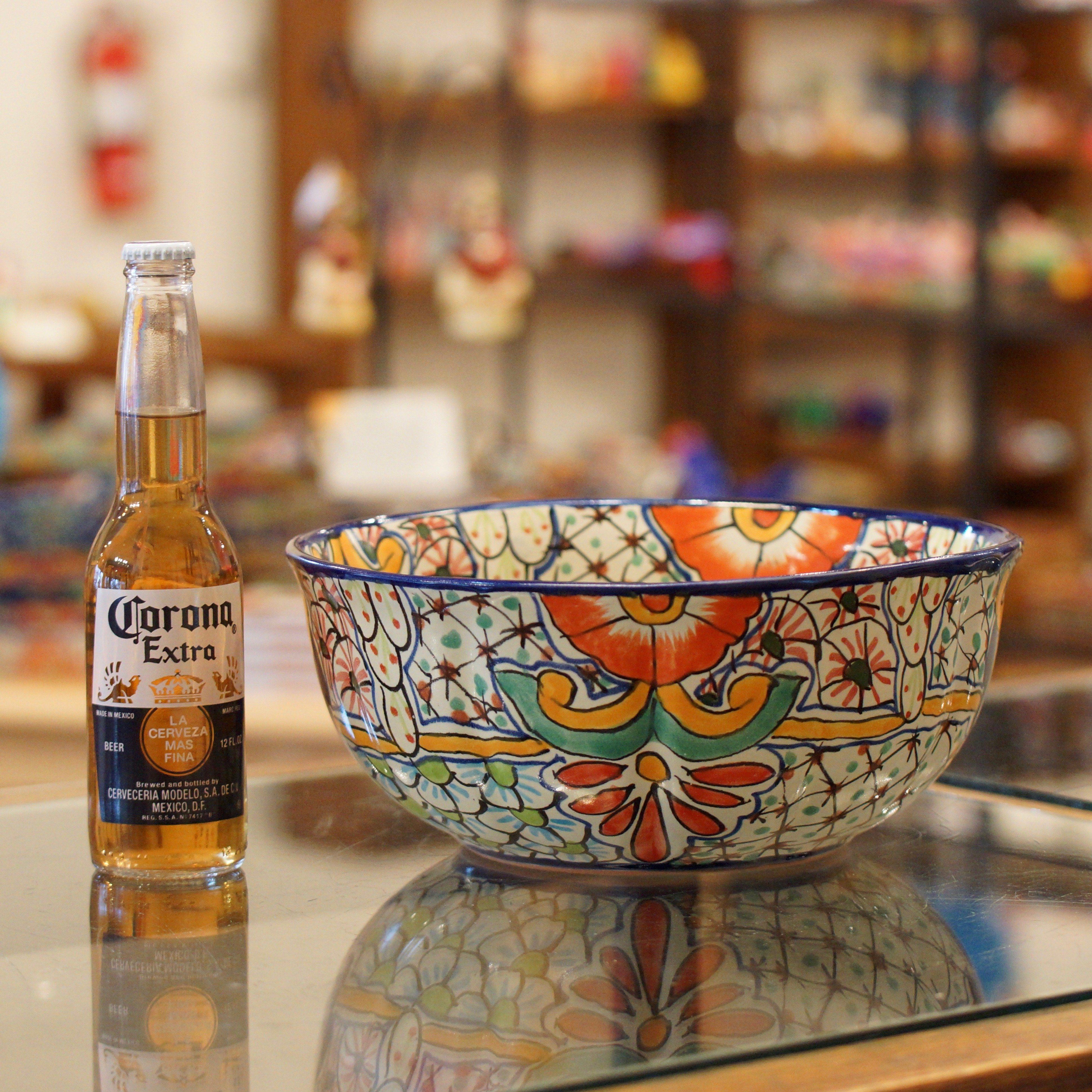 Calabaza Talavera Salad Bowl, Large, Ready to Ship Ceramics Zinnia Folk Arts   