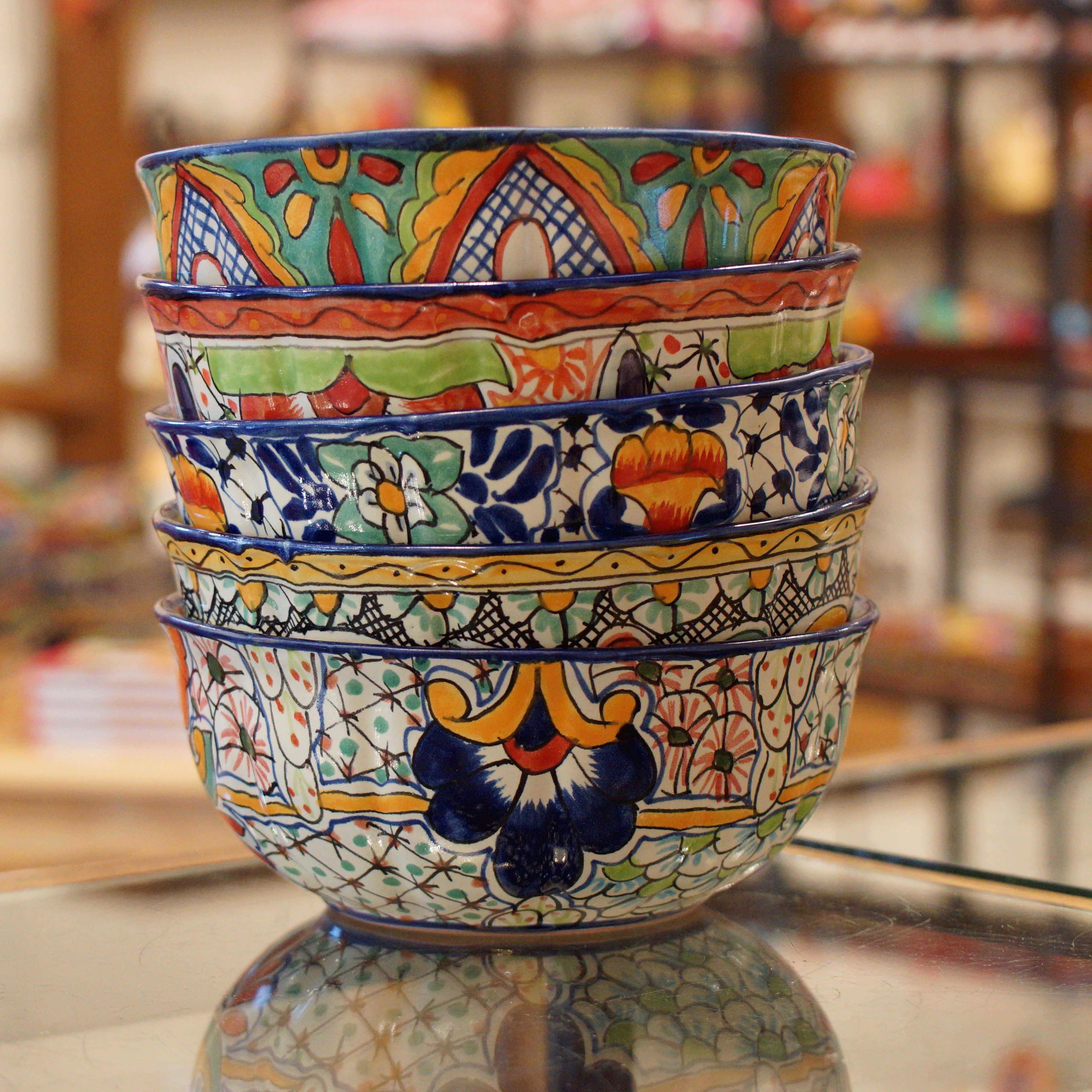 Calabaza Talavera Salad Bowl, Large, Ready to Ship Ceramics Zinnia Folk Arts   