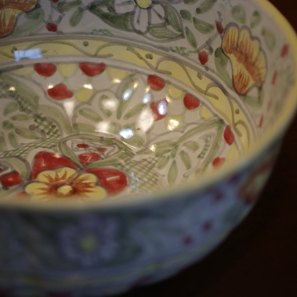 Calabaza Talavera Salad Bowl, Large, Ready to Ship Ceramics Zinnia Folk Arts Amarillo  