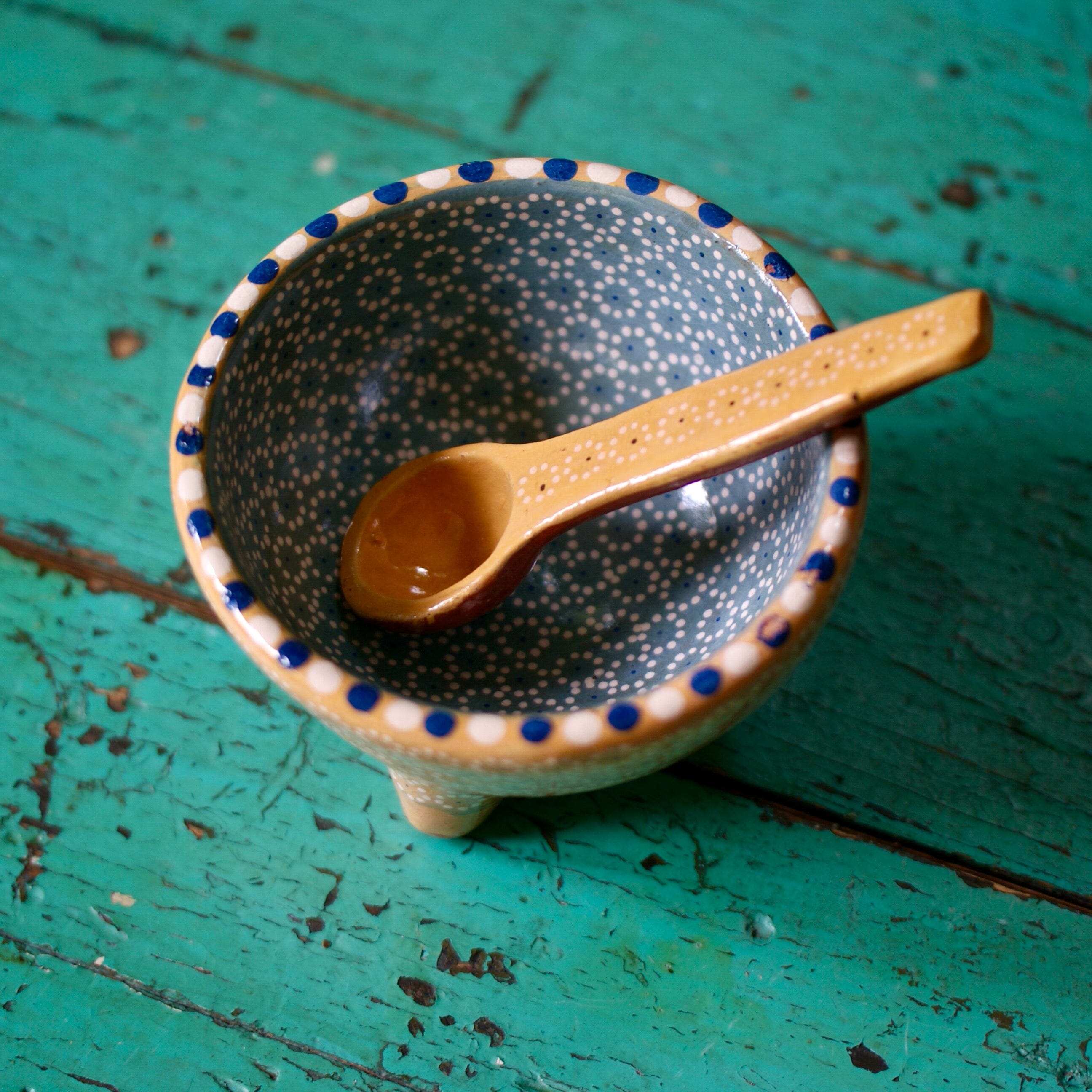 Capula Dotted Three-Footed Bowls, Ready to Ship Ceramics Zinnia Folk Arts   