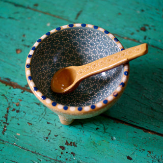 Capula Dotted Three-Footed Bowls, Ready to Ship Ceramics Zinnia Folk Arts   