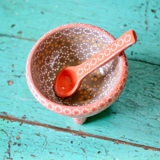 Capula Dotted Three-Footed Bowls, Ready to Ship Ceramics Zinnia Folk Arts   