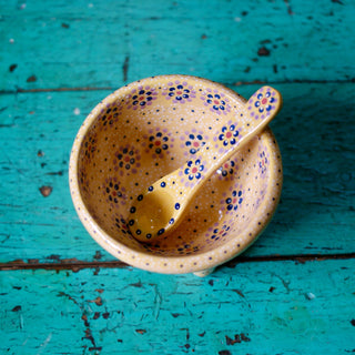 Capula Dotted Three-Footed Bowls, Ready to Ship Ceramics Zinnia Folk Arts   