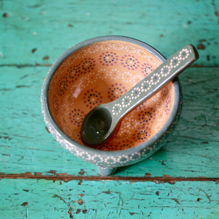 Capula Dotted Three-Footed Bowls, Ready to Ship Ceramics Zinnia Folk Arts   