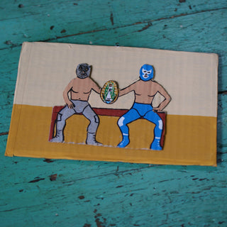 Cardboard Whimsy Whimsical Zinnia Folk Arts Two Luchadores with The Virgen de Guadalupe  