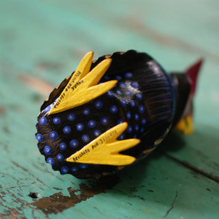 Carved and Painted Black Great Horned Owl, Victor and Jesusita Xuana, San Martin Tilcajete Whimsical Zinnia Folk Arts   