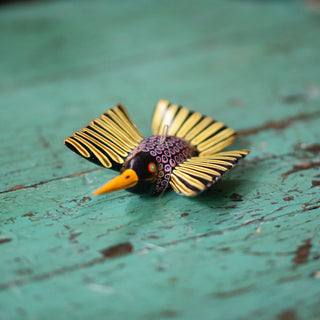 Carved and Painted Hummingbirds, Xuana Family, San Martin Tilcajete Whimsical Zinnia Folk Arts   