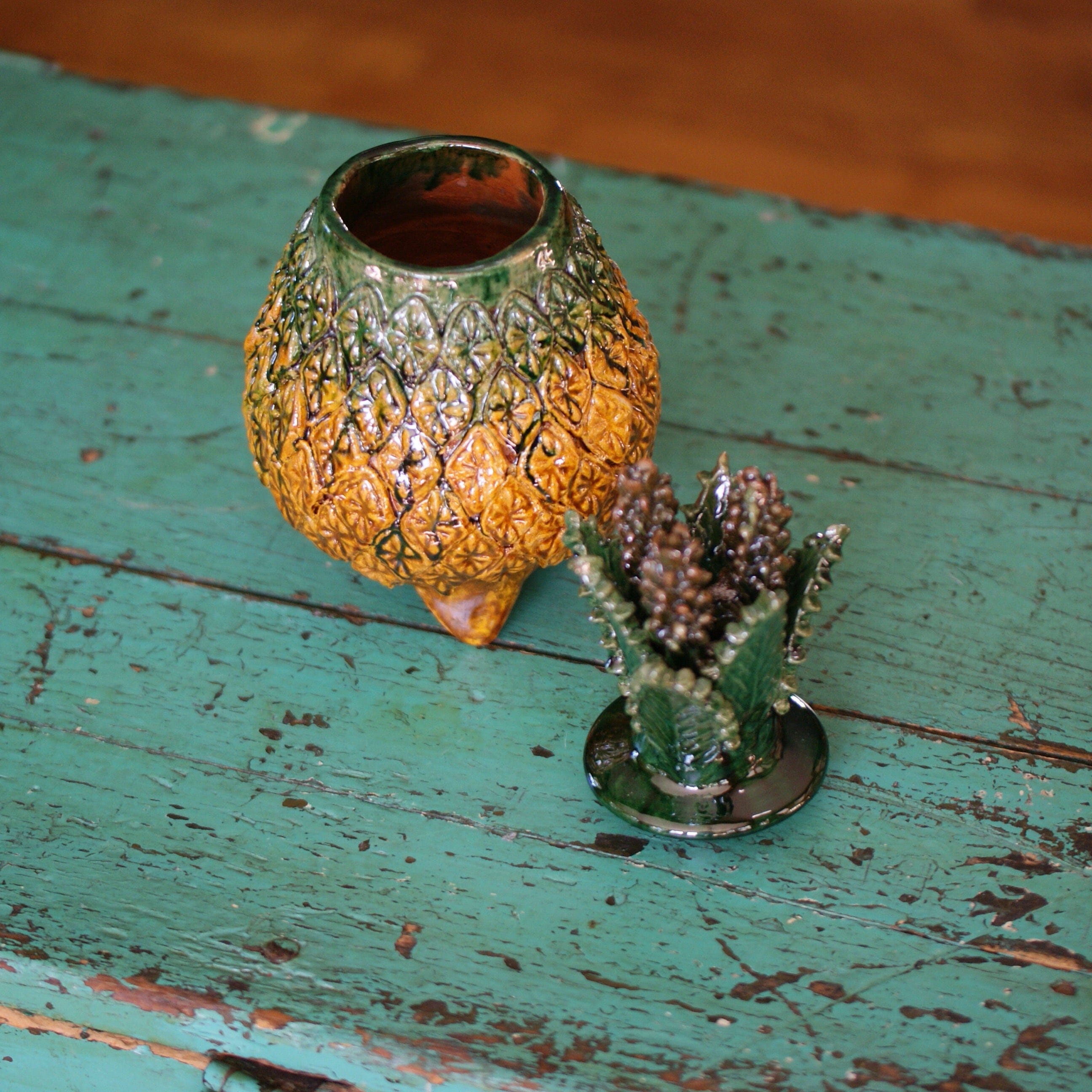 Ceramic Pineapples of Michoacán, Small Size Home Decor Zinnia Folk Arts   