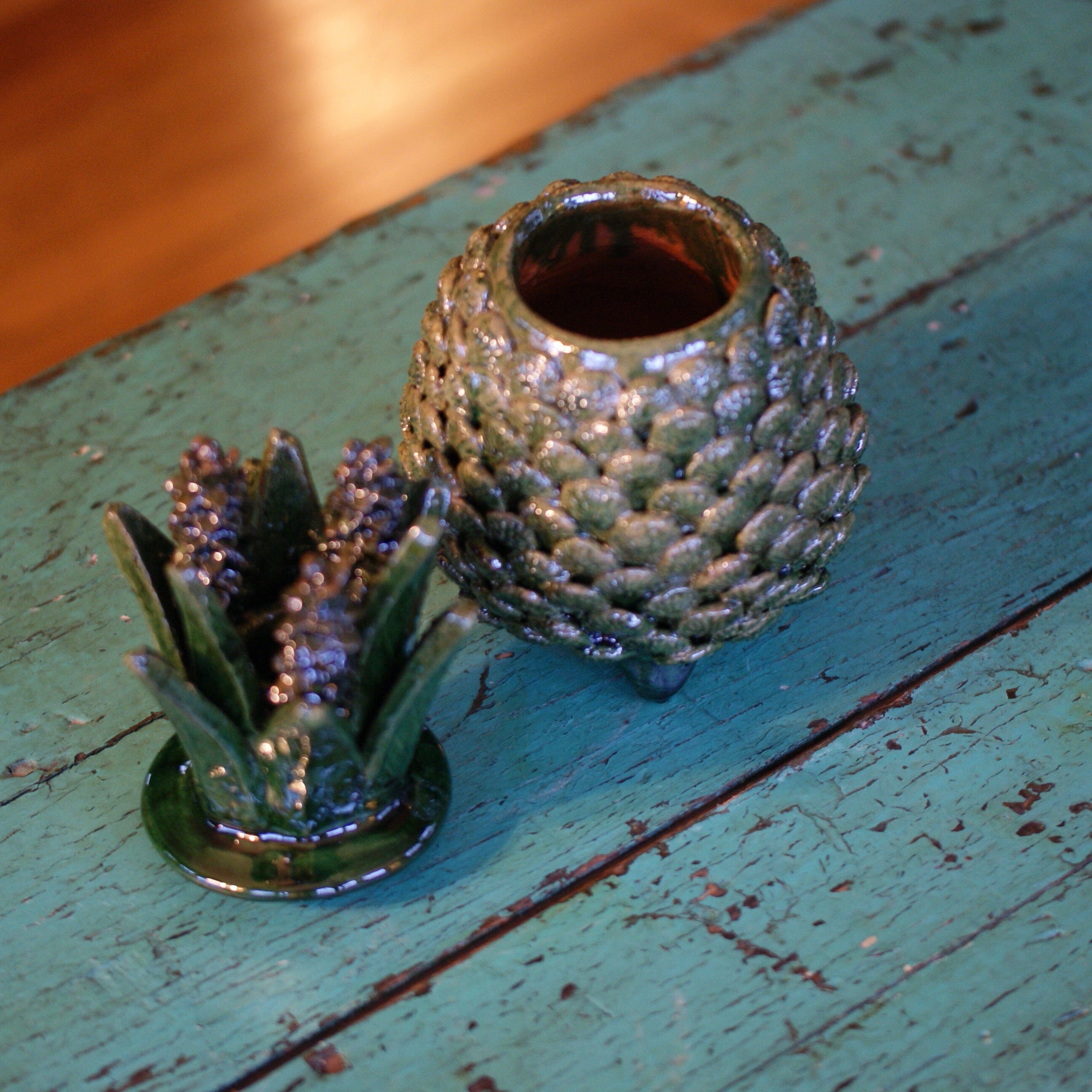 Ceramic Pineapples of Michoacán, Small Size Home Decor Zinnia Folk Arts   