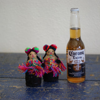 Chamula Chiapas Dolls with Pompoms, 2 Sizes Whimsical Zinnia Folk Arts   