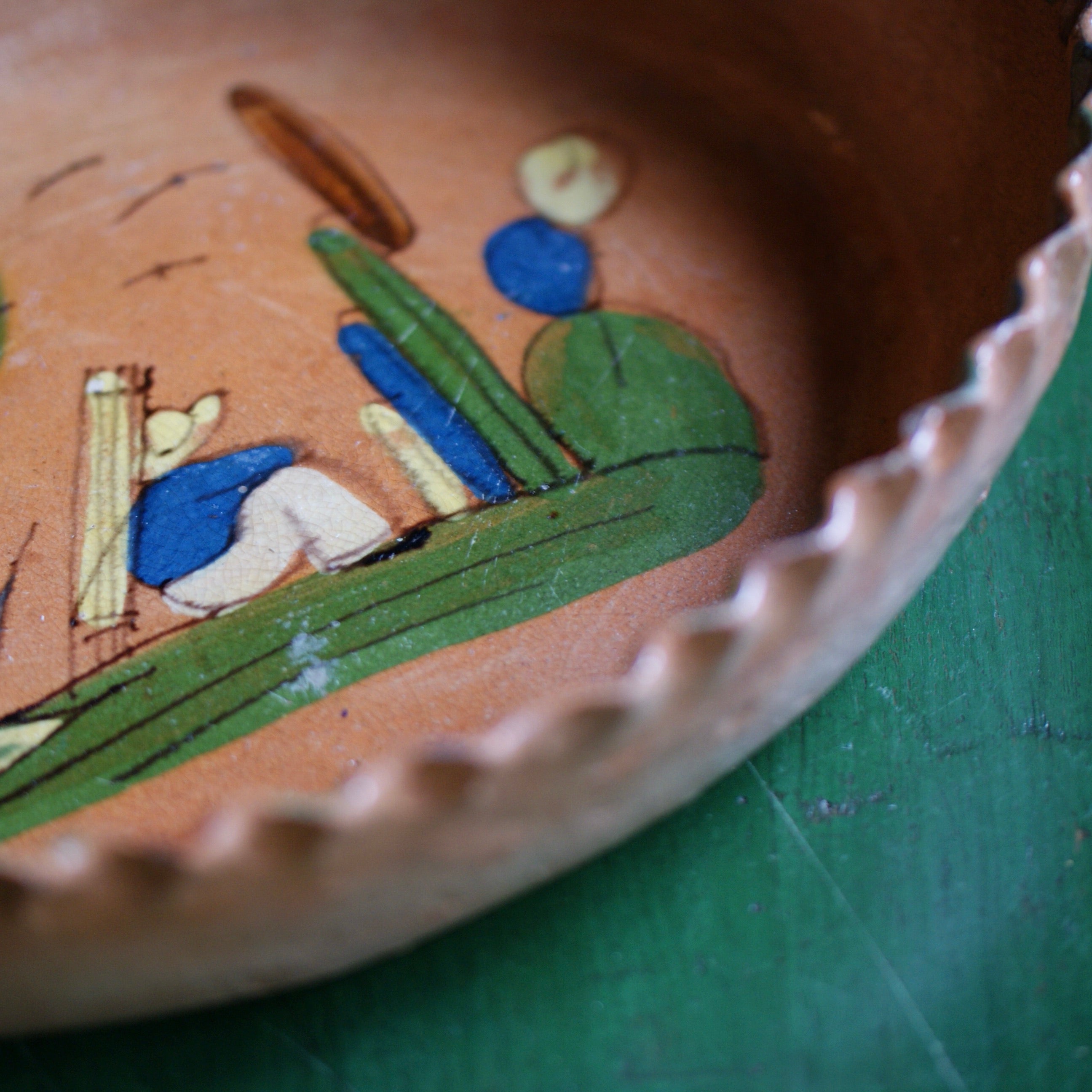 Charming Tlaquepaque Cactus Clay Bowl  Zinnia Folk Arts   