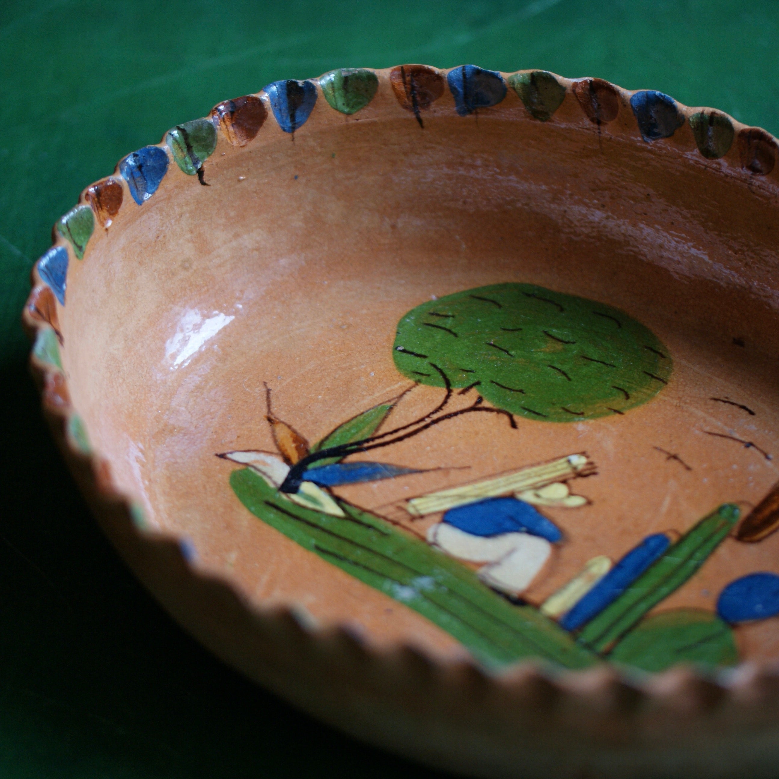 Charming Tlaquepaque Cactus Clay Bowl  Zinnia Folk Arts   