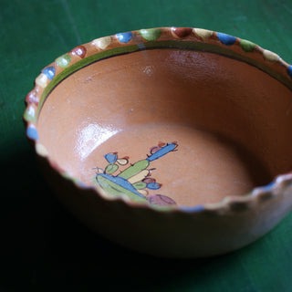 Charming Tlaquepaque Cactus Clay Bowl  Zinnia Folk Arts Medium  