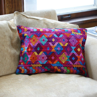 Chiapas Handwoven Lumbar Pillow, Black textiles Zinnia Folk Arts   