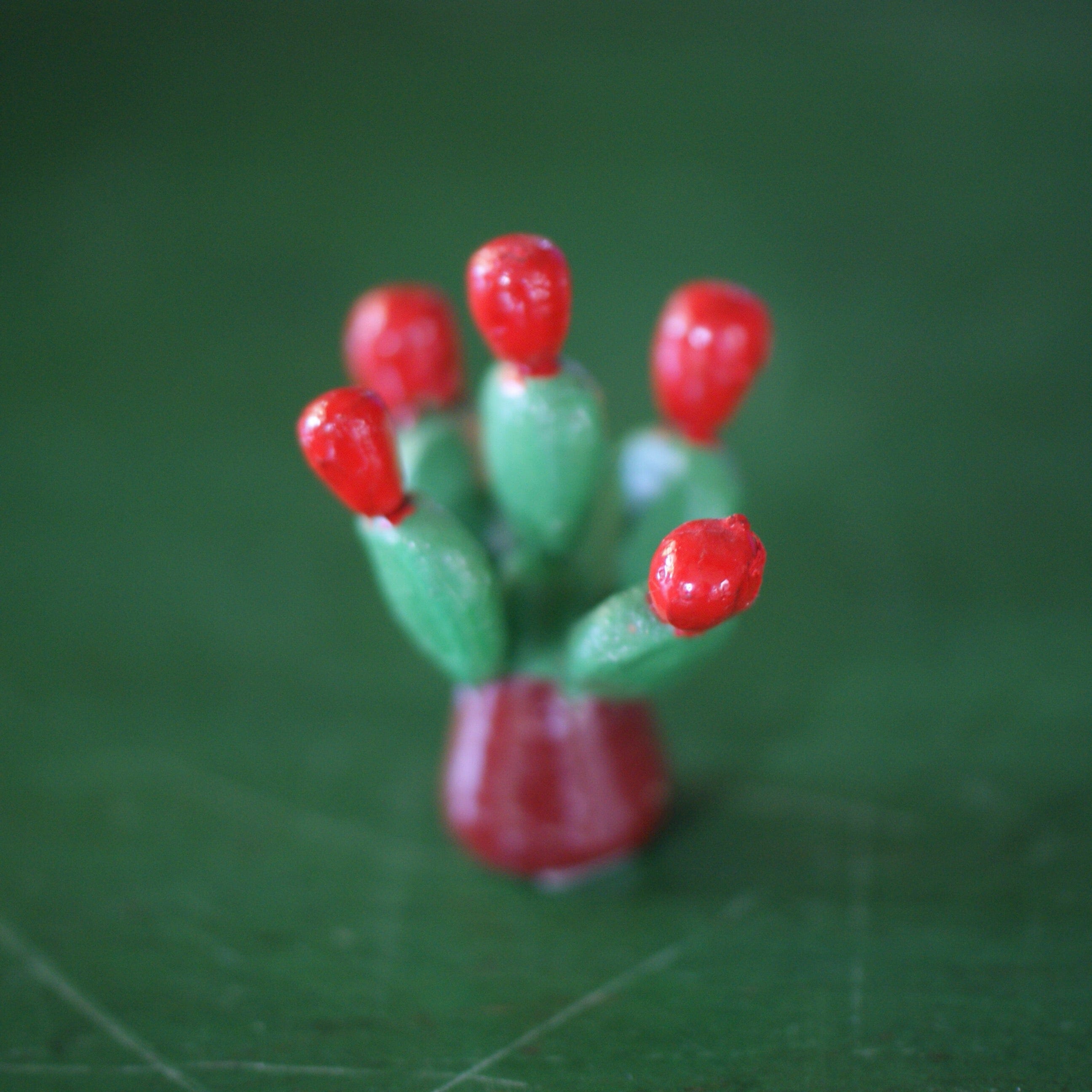 Clay Christmas Cactus, No Bird Christmas Zinnia Folk Arts   