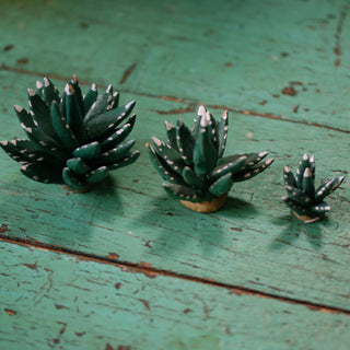 Clay Maguey Plant Christmas Zinnia Folk Arts Tiny Maguey Cactus  