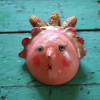 Coconut Faces Masks Zinnia Folk Arts Pink Cones 1  