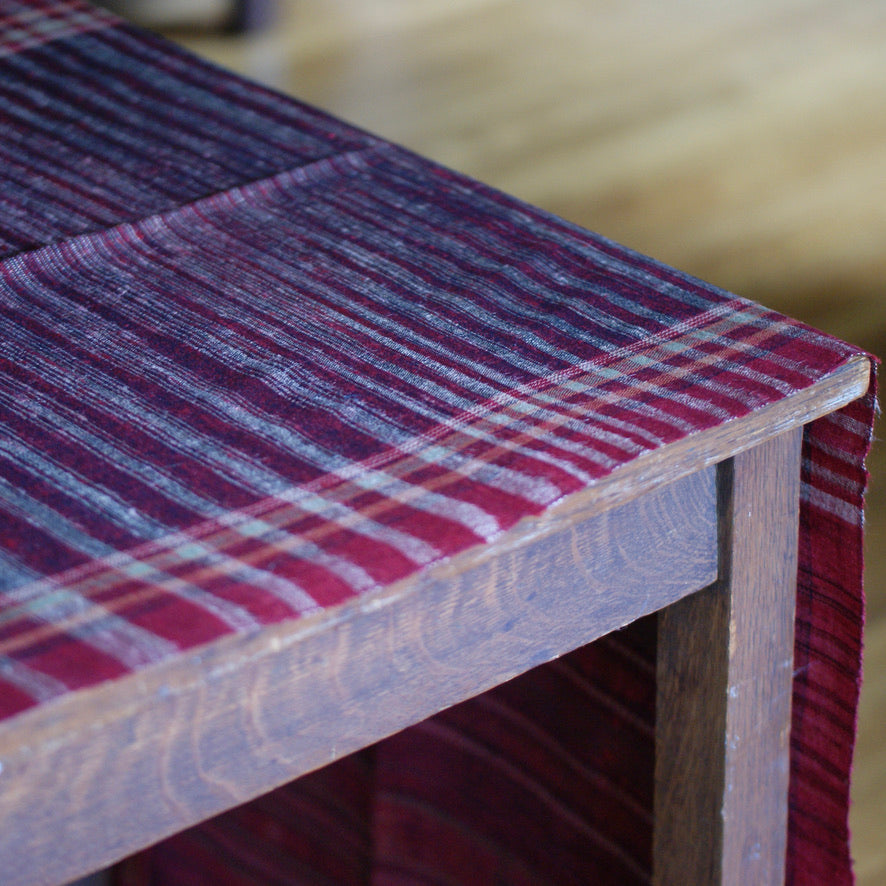 Collector's Hand Woven Shawl or Throw From India, Deep Burgundy Red Textile Zinnia Folk Arts   