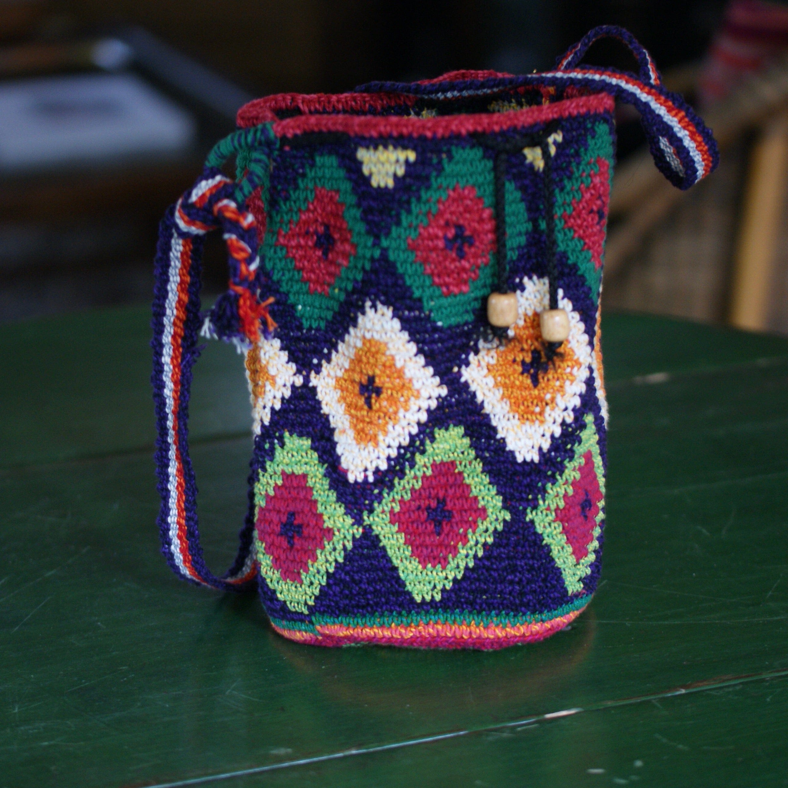 Colorful Crocheted Shoulder Bucket Bags Apparel Zinnia Folk Arts   
