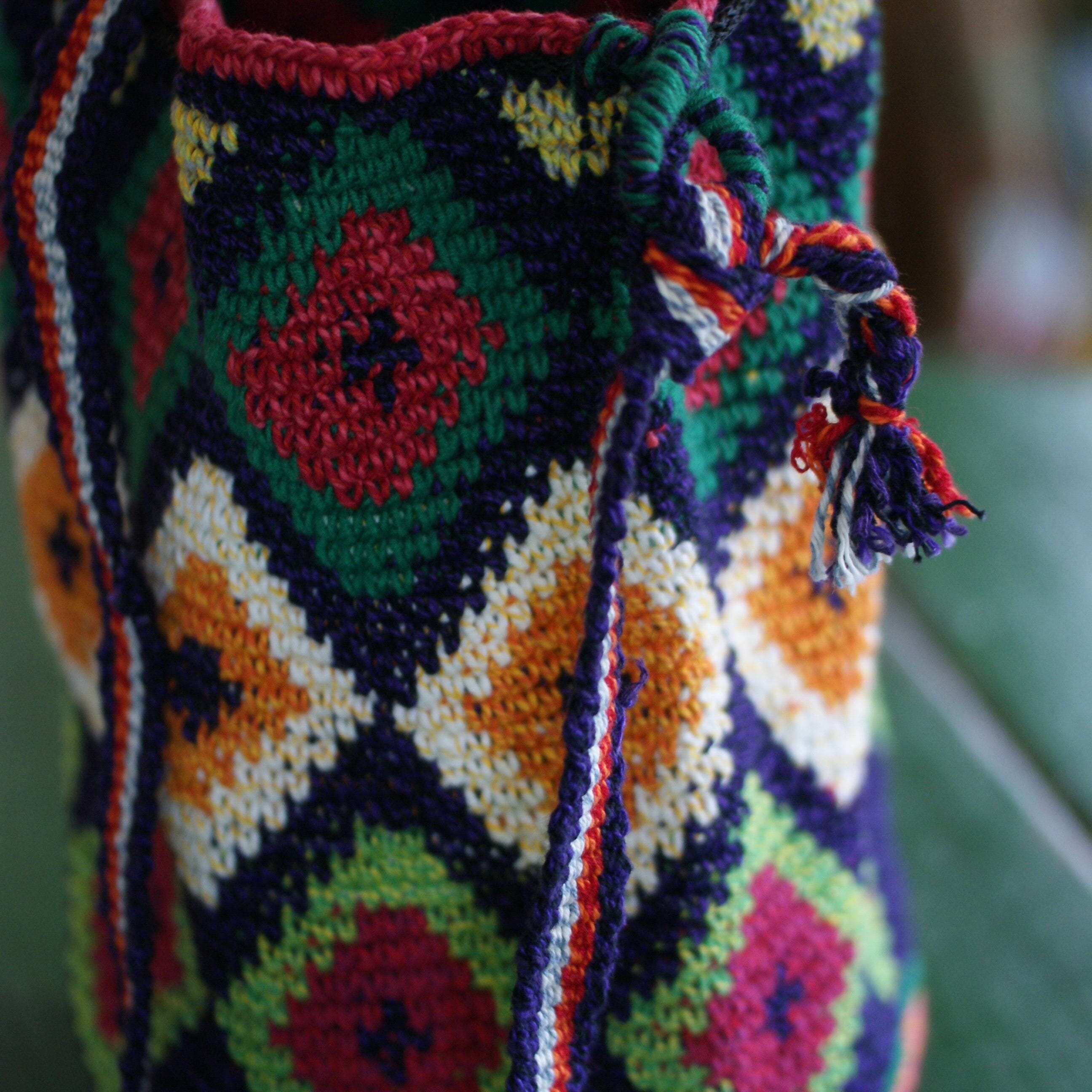 Colorful Crocheted Shoulder Bucket Bags Apparel Zinnia Folk Arts   