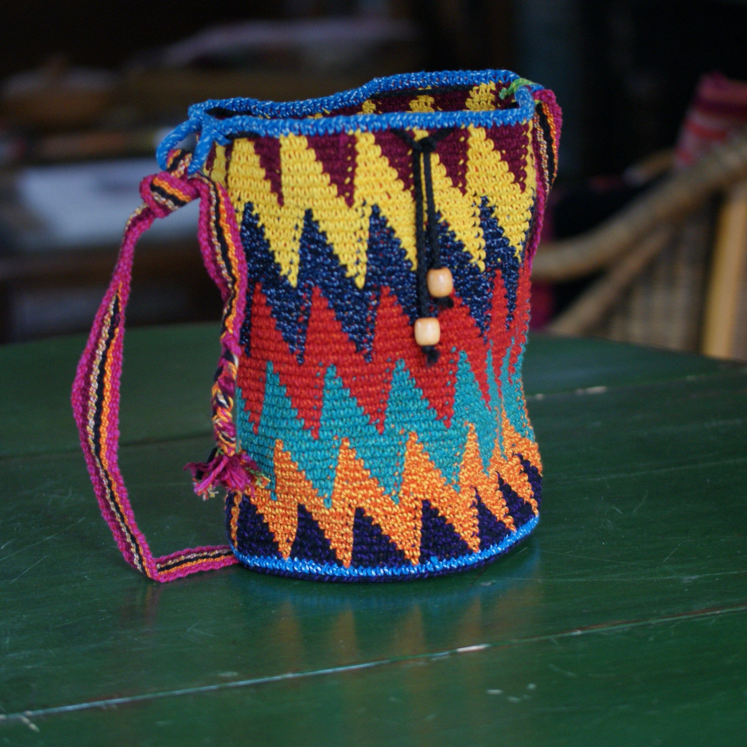 Colorful Crocheted Shoulder Bucket Bags Apparel Zinnia Folk Arts   