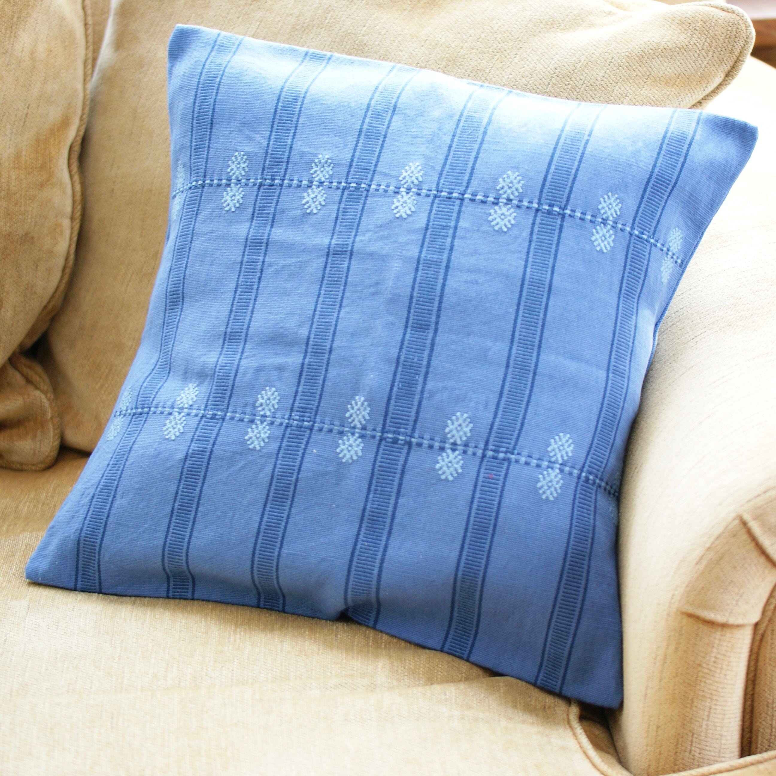 Dark Periwinkle Handwoven Pillows textiles Zinnia Folk Arts   