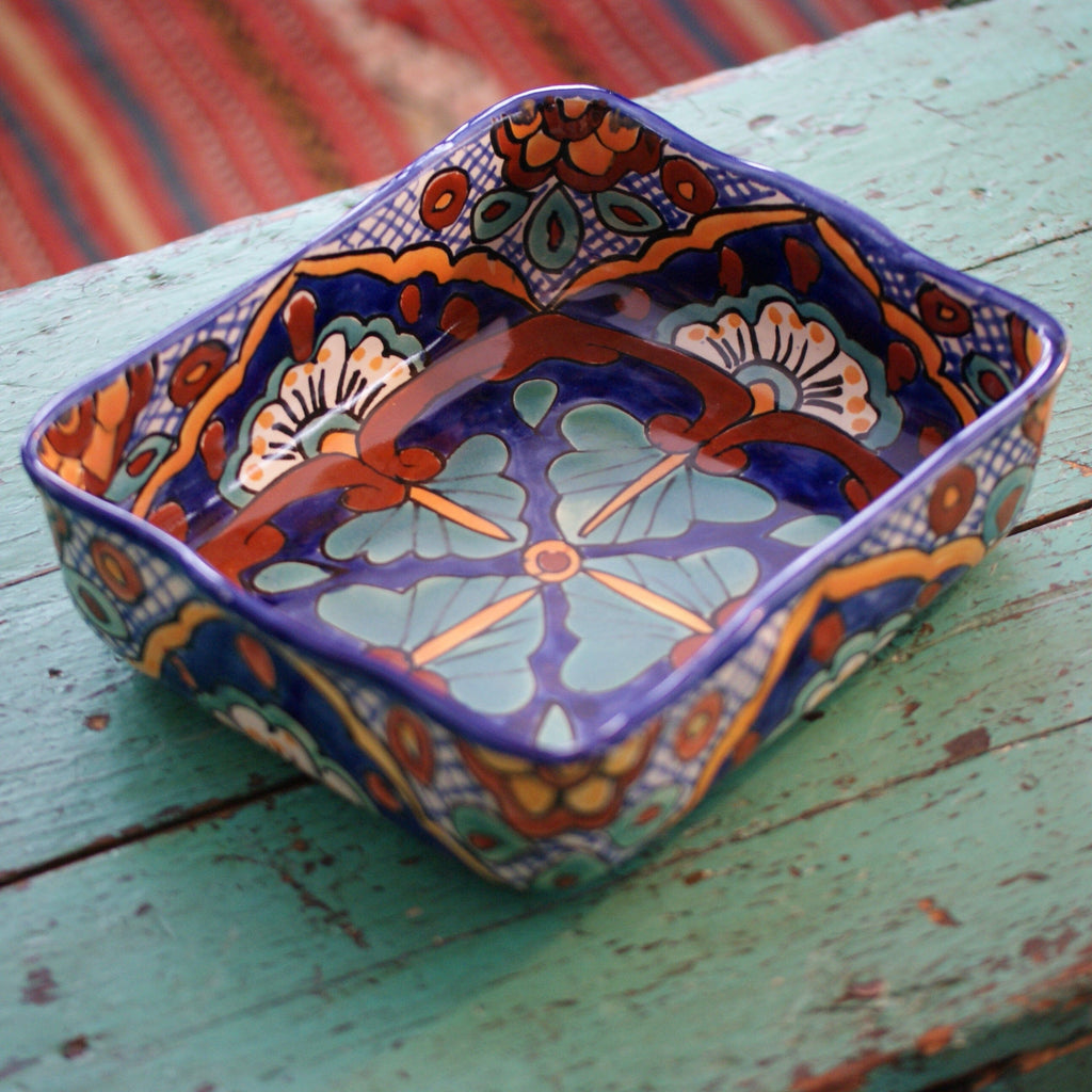 Deep Baking Dish, Grande, Ready to Ship Ceramics Zinnia Folk Arts Pinwheel  