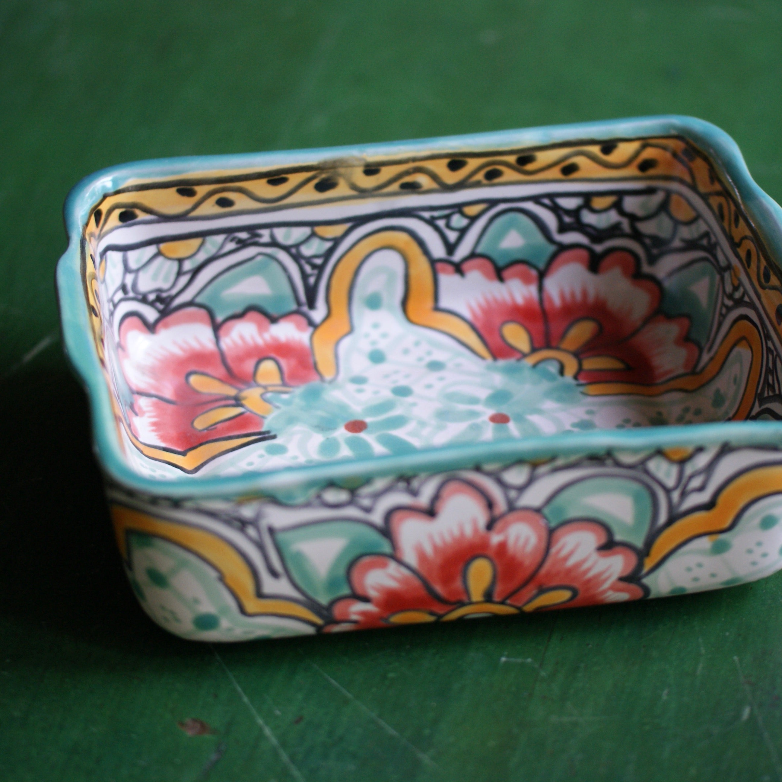 Deep Mexican Talavera Baking Dish, Chico, Ready to Ship Ceramics Zinnia Folk Arts   