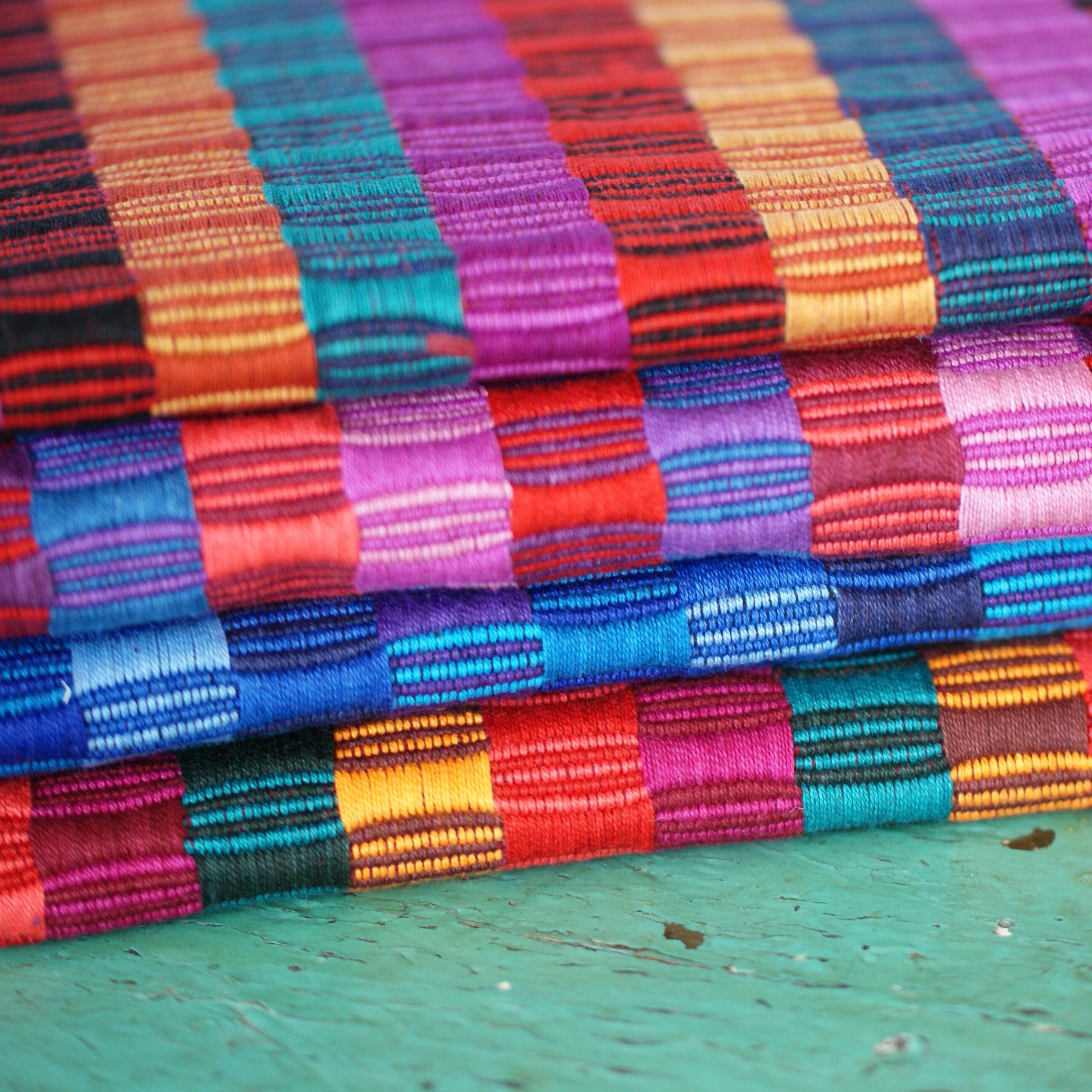 Double-Sided  Cotton Table Runners, Various Colors, Chiapas Textile Zinnia Folk Arts   
