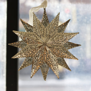 Double Sided Hammered and Cut Tin Star, Extra Large Christmas Zinnia Folk Arts   
