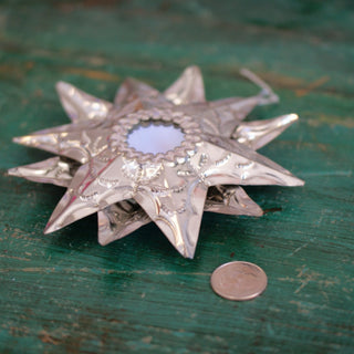 Double Sided Tin Star With Mirror Christmas Zinnia Folk Arts   