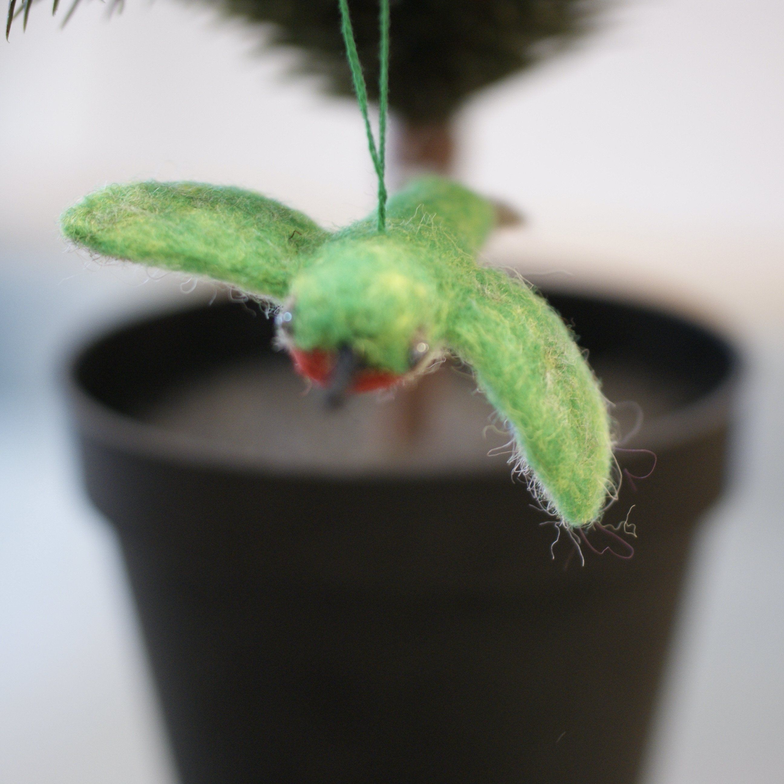 Felted Wool Birds, Guatemala Christmas Zinnia Folk Arts   