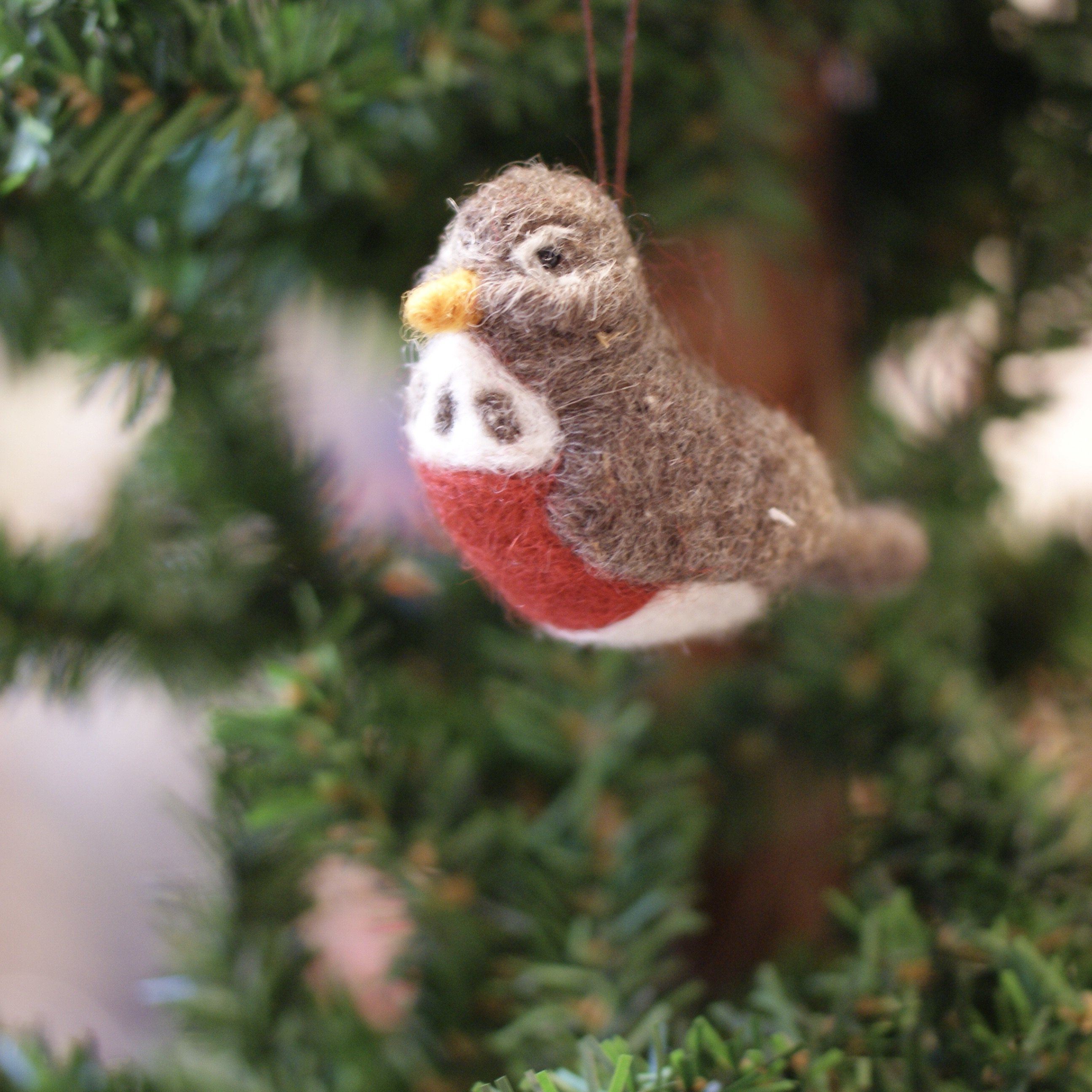 Felted Wool Birds, Guatemala Christmas Zinnia Folk Arts   